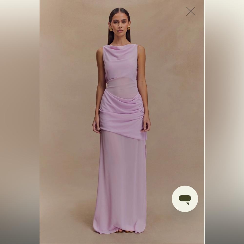Meshki Lavender Draped Maxi Dress